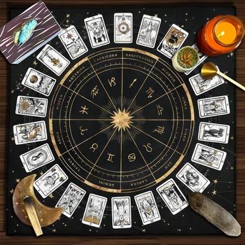 Tarot Kartice Prt Za Širjenje Tarot Branje Krpo 12 Ozvezdij Čarovnice Astrologija Oracle Kartico Pad Oltar Krpo