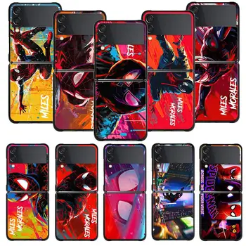Telefon Primeru Za Samsung Galaxy Ž Flip 4 Ž Flip3 5G Lupini za Galaxy Ž Flip Težko Pokrivajo Marvel Spider Man Čez Spider-Verz