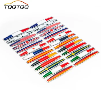 TQQTQQ 1Pair Kovinski državna Zastava Avto Strani/Zadaj/Spredaj Okraski Značko Simbol 3D Samolepilne tovarniška ploščica Nalepke za Avto