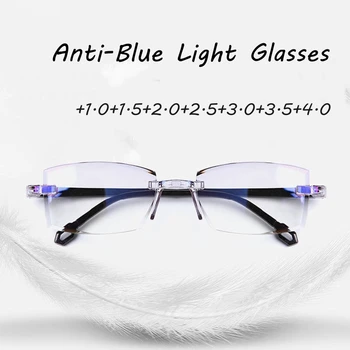 TR90 Rimless Bifocal Obravnavi Očala Proti Modra Svetloba Bifocal Daleč v Bližini Povečava Očala Ultra Lahka Unisex Kratkovidnost Očala
