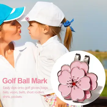 Trajno Golf Pomoči Za Usposabljanje Šport Magnetni Golf Žogo Marker Breskov Cvet Vzorec Golf Skp Posnetek Golf Klobuk Posnetek