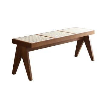 Trta stol minimalističen posteljo koncu blata Nordijska masivnega lesa, ratana, tkane gospodinjski čevelj spreminjanje blata Instagram jedilna miza klop