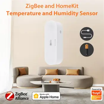 Tuya Homekit Zigbee Smart Temperature in Vlažnosti Tipalo Pogon APLIKACIJO Oddaljeno Spremljanje Glasovni Nadzor Deluje z Alexa Google