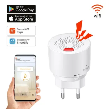 Tuya Pametnega Doma Wifi Zemeljski Plin Senzor Gorljivih Gospodinjski Smart UNP Plin Uhajanje Alarm Detektor Požarna Varnost, Zaščita
