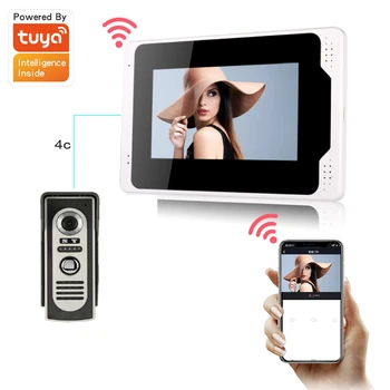 Tuya WiFi Video Interkom Sistem za Doma,Alexa Smart Zvonec Wired, Zaslon na Dotik 7-Palčni,Vrata, Telefon, Fotoaparat,Snemanje,Govori,Odklepanje