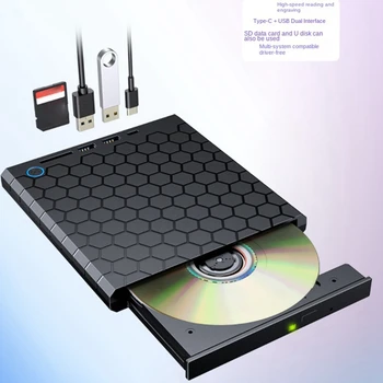USB 3.0 Tip C Zunanje CD DVD RW 8MB DVD Writer Black Prenosni DVD Writer Disc Super Pogon Za Prenosni računalnik
