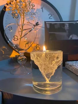 Ustvarjalne Aromaterapija Sveča Plavajoče Ledene Gore Namizno Dekoracijo Doma Spalnica Jasno Gel Stekla Dekor Dodatki Nordijska Ročno Darilo
