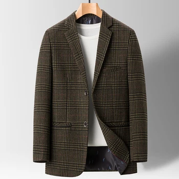 Visoka Kakovost Blazer Moški Britanskem Slogu, Opremljena Suknjič Preprosta Modna Socialne korejski Preprosto Priložnostne Stranka Nositi prijateljski Suitwear