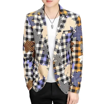 Visoka Kakovost Blazer Moški korejska Različica Trend Eleganten Modni High-end Preprost Business Casual Stranke, Gospod Tanko Obleko, Plašč
