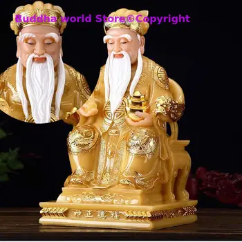 Visoko kakovostni gilding jade BUDA slika DOMOV trgovina Prinesla veliko denarja, sreče Bog bogastva, CAI SHEN VI TU DI GONG kip BUDE