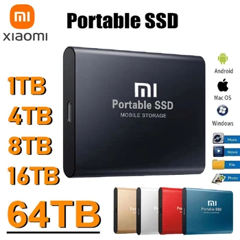Xiaomi Prenosni pogonu SSD, 1TB 2TB Zunanji Trdi Disk USB 3.1/Tip-C ssd Trdi Disk, Visoka Hitrost Naprava za Prenosni/Namizni/Mac