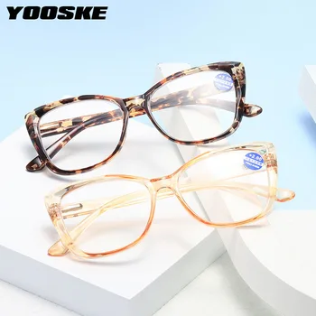 YOOSKE Novi Retro Anti Modra Svetloba Cat Eye Glasses Za Ženske Modni Ženski Jasno Objektiv Trending Branje Očala 1.0 1.5 2.0 2.5