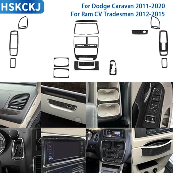 Za Dodge Caravan 2011-2020 CV Trgovec 2012-2015 Pribor iz Plastičnih Črna Zrna Lesa Polno Nastavite Trim Nalepke za Dekoracijo