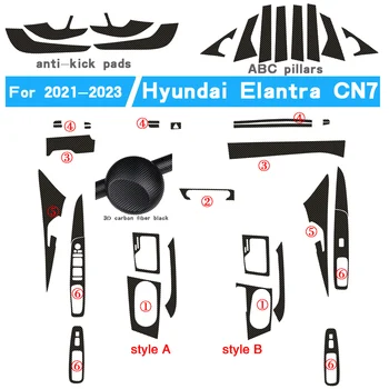 Za Hyundai Elantra CN7 2021-2023 Samolepilni Avto Nalepke Ogljikovih Vlaken Vinil Avto nalepke in Nalepke Avto Styling Dodatki