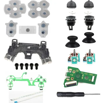 Za PS4 JDM-040 JDS 040 R1 R2, L1 L2 Sproži Gumbi 3D analogni igralne palice Palec Skp Prevodni Pad Polni Penzion Flex Kabel Okvir