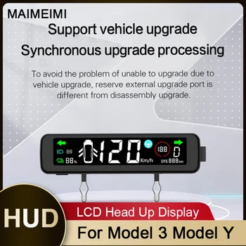 Za Tesla Model 3 Model Y Displaly HUD Prikaz Namenske Head-up Zaslon merilnik Hitrosti, LCD nadzorno ploščo za Hitro Prestavi Auto Accessiores