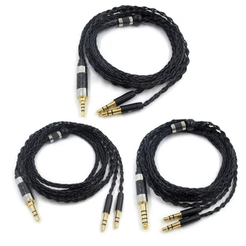 Zamenjava 8-core posrebrene Žice Stereo Slušalke Kabel za Denon AH-D7100 D7200 D600 D9200 5200