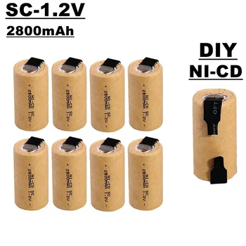 Čisto nov SC nikelj-kadmijeve baterije, 1,2 V, 2800mah, s varjenje pasu, primerna za zamenjavo baterije celice za električna orodja