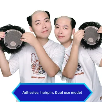 Človeški las Lasuljo za moške lase obliž mehanizem se lahko uporabi z lepilom in posnetek