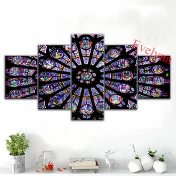 5 Kosov Plakatov Religija / Katedrala Notre Dame Wall Art Modular Slike Dnevna Soba Dekor Okvir Družine Slikarstvo Sodobne Platno