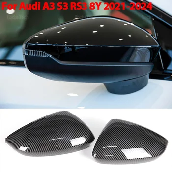 Rearview Mirror Skp Krilo Strani Ogledalo Pokrov so Primerni Za Audi A3 S3 RS3 8Y RS 3 2021-2024 Zamenjava Ogljikovih Vlaken Ogledalo Kritje Zajema