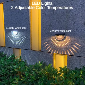 Sončne Ograjo Svetlobo na Prostem, Sončne Stene Luči z 2 Načini, LED Rov Luči IP65 Vodotesen, Dekorativne Svetilke za Vrtno Verando