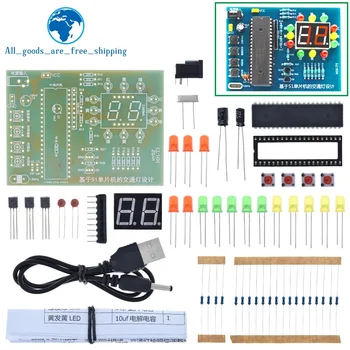 TZT semafor Krmilnik Elektronskega DIY Komplet za Elektromehanske Spretnosti, Usposabljanje Tekmovanje STC89C52 51 Single-Chip Mikroračunalniška